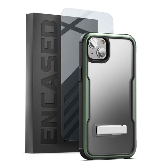 Encased Exos Armor Case with Screen Protector iPhone 14 - Green