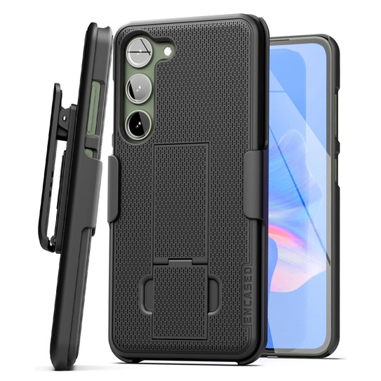 Encased Duraclip Case Samsung Galaxy S23+ Plus with Belt Clip Holster - Black