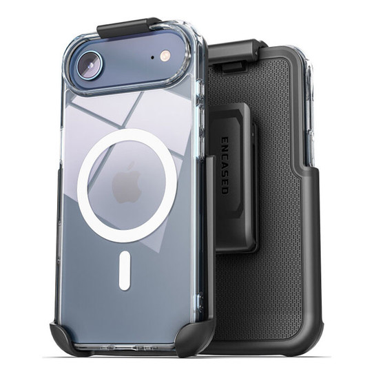 Encased ClearBack Case iPhone 17 Air with Belt Clip Holster - Clear
