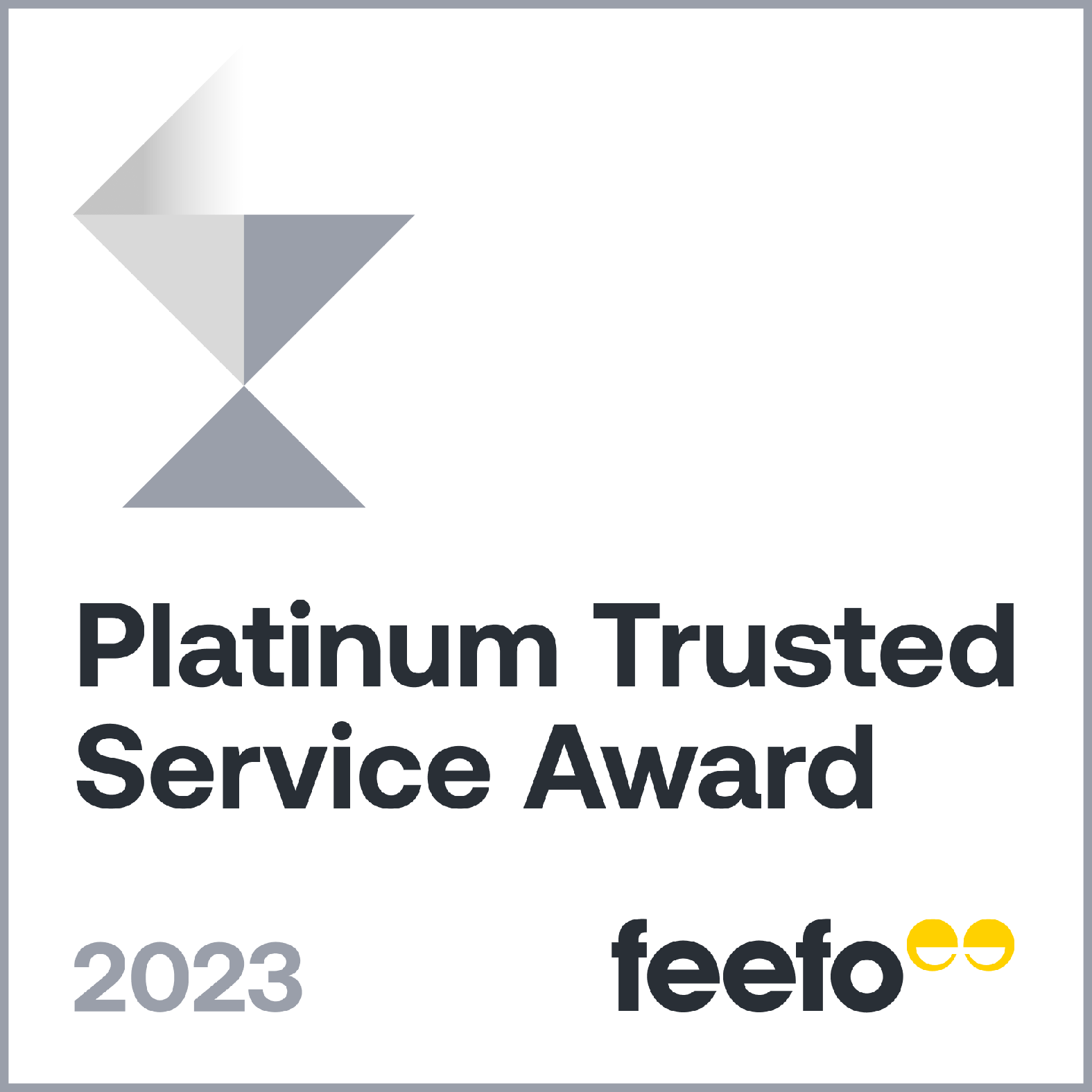 Feefo Platinum Trusted Service Award 2023