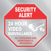 Made In USA Security Alert 24 Hour Surveillance Front Static Cling (6" x 6")
