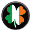 Made In USA Irish Flag Four Leaf Clover Circle Button (2.25" x 2.25")