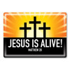 Made In USA Jesus is Alive! Rectangle Magnet Button (3.5" x 2.5")
