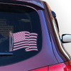 Made In USA Pink Waving American Flag Clear Sticker (7.7" x 5.5")
