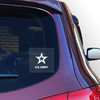 Made In USA White Army Star Logo Clear Sticker (4" x 4")