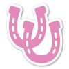 Made In USA Horseshoe (Double) - Pink Sticker (4.42" x 4.88")