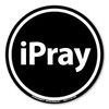 Made In USA iPray Circle Sticker (3.75" x 3.75")