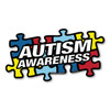 Made In USA Autism Awareness Puzzle Piece Sticker (3.25" x 6.5")