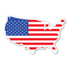 Made In USA United States Shaped American Flag Mini Sticker (2.5" x 4")