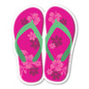 Made In USA Pink And Green Flip Flop Sticker (4.25" x 1.75")