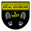 Made In USA Thank You For Practicing Social Distancing 12" Floor Decal (12" x 12")