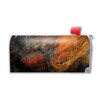Made In USA Black And Orange Stone Pattern Design Mailbox Cover Magnet (21" x 18.38")