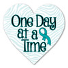 Made In USA Cervical Cancer One Day At A Time Heart Indoor Magnet (4.25" x 4.38")