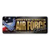 Made In USA Air Force Retired Chrome Mini Bumper Strip Magnet (1.5" x 4")