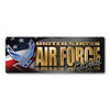 Made In USA Air Force Retired Chrome Bumper Strip Magnet (2.88" x 7.75")