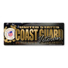 Made In USA Coast Guard Veteran Chrome Bumper Strip Magnet (2.88" x 7.75")