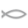 Made In USA Silver Plain Fish Mini Magnet (1.38" x 3.63")