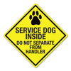 Made In USA Service Dog Inside Diamond Magnet (5" x 5")