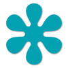 Made In USA Aqua 70's Flower Magnet (4.81" x 4.19")