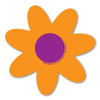 Made In USA Orange And Purple Flower Magnet (4" x 4")