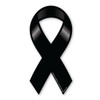 Made In USA Plain Black Rememebrance Ribbon Magnet (8" x 3.88")