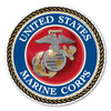 Made In USA USMC Seal Mini Circle Magnet (2.5" x 2.5")
