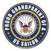 Made In USA Proud Grandparent Of A U.S. Sailor Circle Magnet (5" x 5")