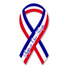 Made In USA Support Our Troops Red, White And Blue Mini Ribbon Magnet (4" x 2")