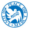 Made In USA Peace, Love, Mercy Circle Magnet (5.75" x 5.75")