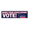 Made In USA Make Your Voice Heard VOTE! Democrat Bumper Strip Magnet (2.88" x 10.88")
