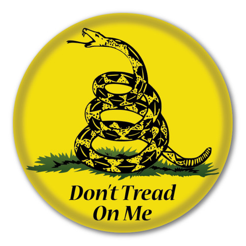 Made In USA Don't Tread on Me Gadsden Circle Button (2.25" x 2.25")