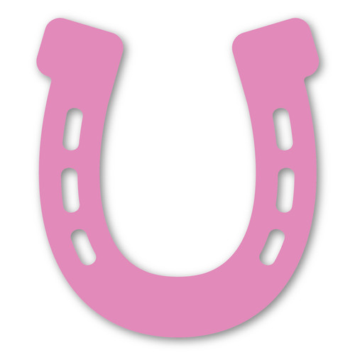 Made In USA Horseshoe - Pink Sticker (4.31" x 4.88")