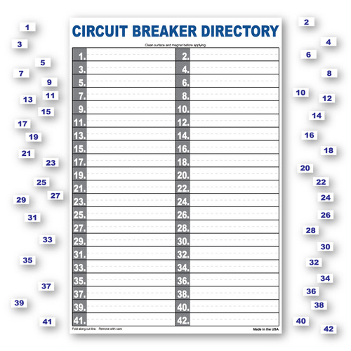 Made In USA Circuit Breaker Labels Sticker (6" x 10")