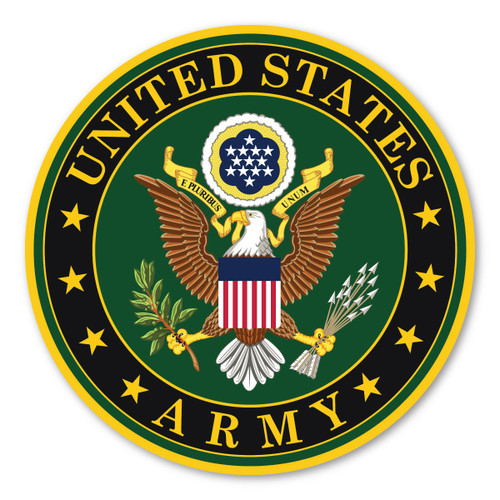 Made In USA Army Large Seal Sticker (11.5" x 11.5")