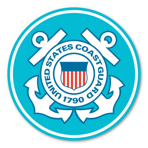 Made In USA Coast Guard Seal Sticker (5" x 5")