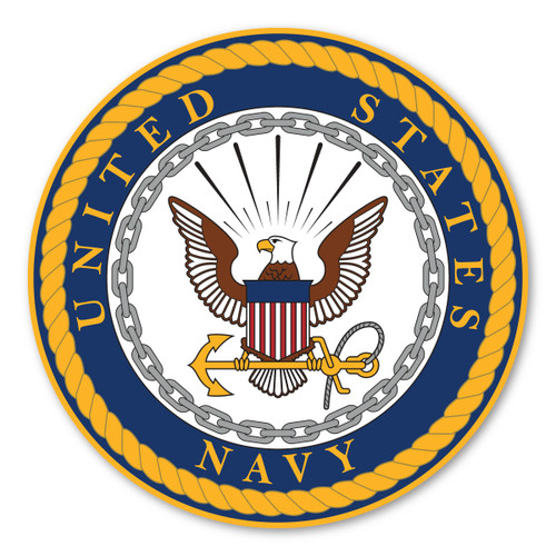 Made In USA Navy Large Seal Sticker (11.5" x 11.5")