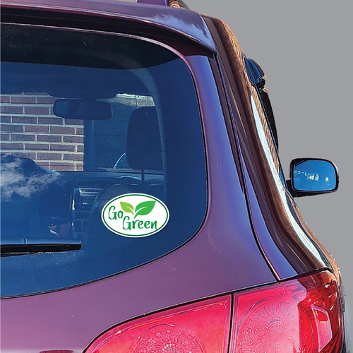 Made In USA Go Green Oval Decal (3.75" x 5.75")