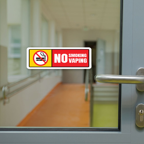 Made In USA No Smoking / No Vaping - Rectangle design v2 - Decal (2.88" x 8.63")