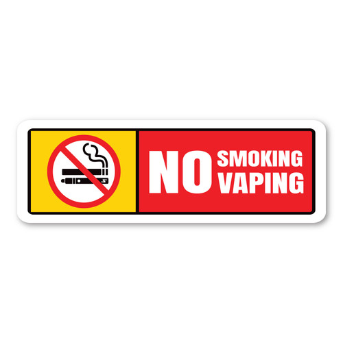 Made In USA No Smoking / No Vaping - Rectangle design v2 - Decal (2.88" x 8.63")