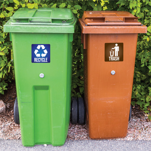 Made In USA Decal Pack Recycle And Trash (11" x 5.75")