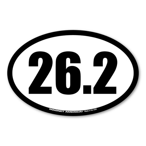 Made In USA 26.2 Marathon Oval Sticker (4.25" x 6.5")