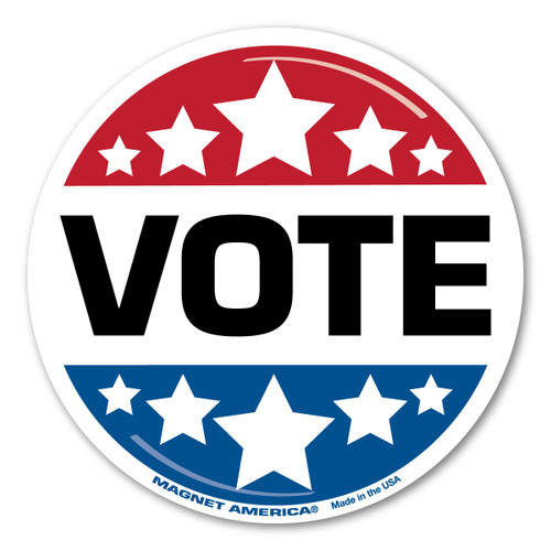 Made In USA Vote Circle Sticker (4" x 4")