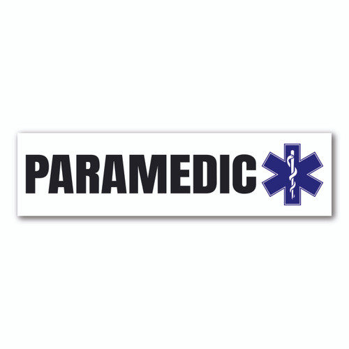 Made In USA Paramedic With Star Of Life Rectangle Sticker (2.88" x 10.88")