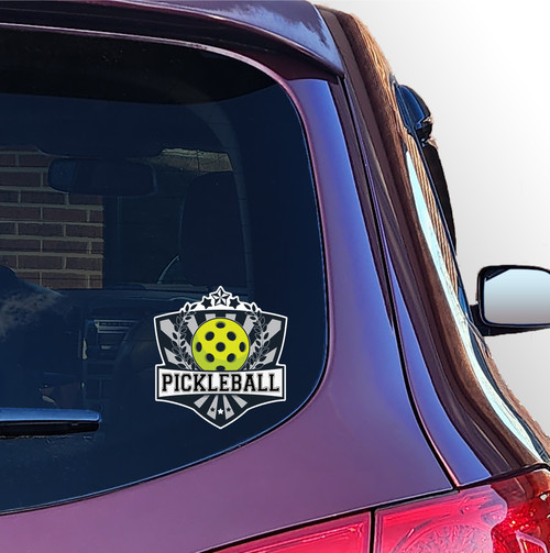 Made In USA Pickleball Emblem Sticker (5.25" x 4.9")