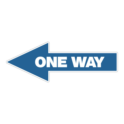 Made In USA One Way Left Facing Arrow Floor Decal (23.3" x 8.5")