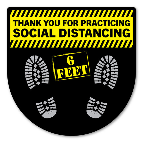 Made In USA Thank You For Practicing Social Distancing 8" Floor Decal (8" x 8")