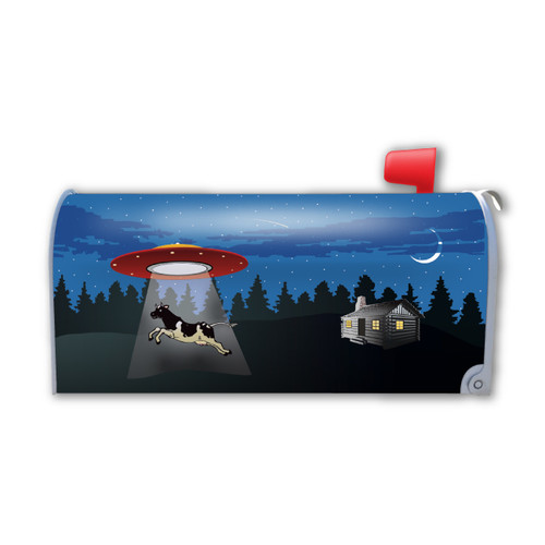 Made In USA UFO Cow Abduction Mailbox Cover Magnet (21" x 18.38")