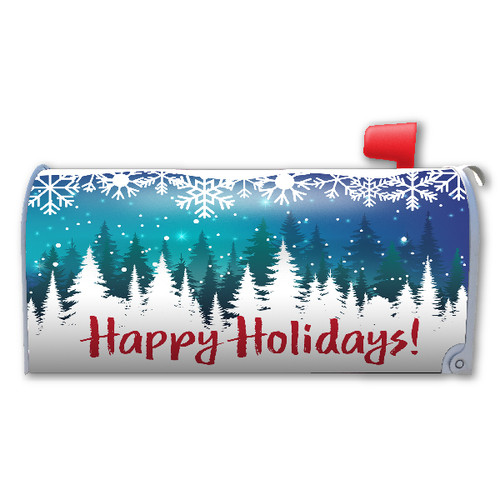 Made In USA Snowy Happy Holiday Mailbox Cover Magnet (21" x 18.38")