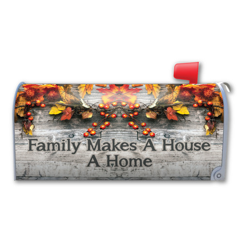 Made In USA Family Makes A House A Home (Fall) Mailbox Cover Magnet (21" x 18.38")