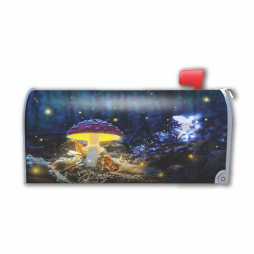 Made In USA Mushroom With Faerie Mailbox Cover Magnet (21" x 18.38")